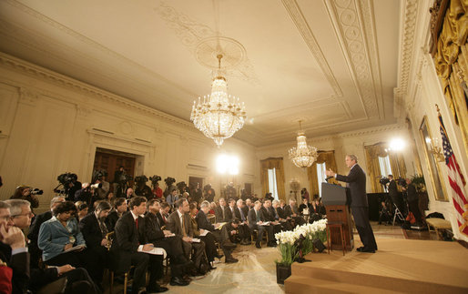 I thought this was a nice picture of the East Room of the White House during the Feb 14 press conference.