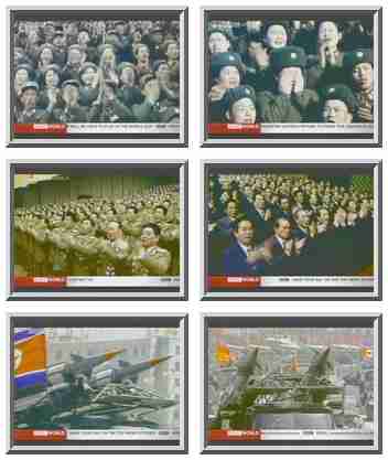 Celebrating throngs at Kim Jong-il's birthday celebration on Friday <font face=Arial size=-2>(Source: BBC)</font>
