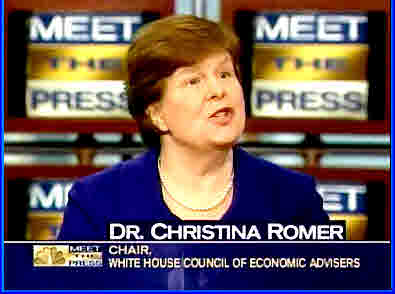 Dr. Christina Romer, head of President Obama's Council of Economic Advisers <font size=-2>(Source: NBC's Meet the Press)</font>