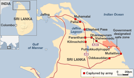 Sri Lanka civil war <font face=Arial size=-2>(Source: BBC)</font>
