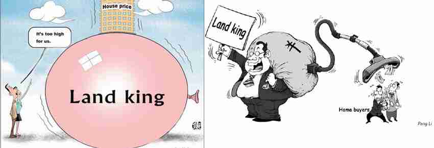 Chinese cartoons on real estate bubble <font face=Arial size=-2>(Source: Xinhua)</font>