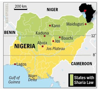 Nigeria - Muslims in the north, and Christians in the south <font size=-2>(Source: Spiegel)</font>