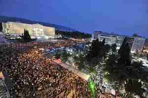Athens protests in front of the Greek Parliament (AFP)