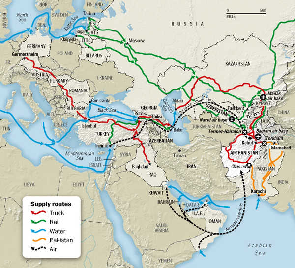 Alternate supply routes to Afghan war (Washington Post)