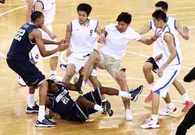 Basketball brawl