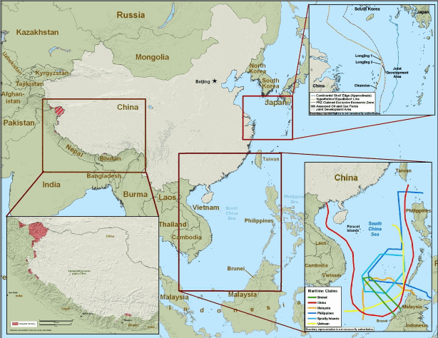 China's disputed territories (U.S. Dept. of Defense)