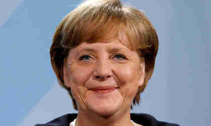 Angela Merkel, giving her 'one Europe' speech to the Bundestag on Friday (AP)