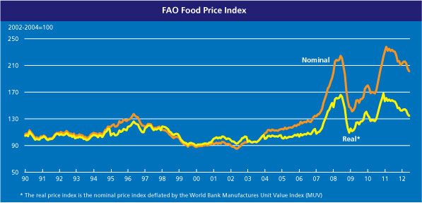 FAO Food Price Index through June, 2012