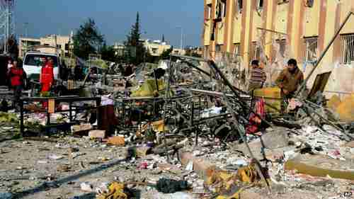 Aleppo: Aftermath of university bomb blast (AP)
