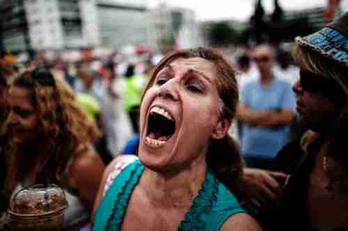 Anguished Athens protester (Kathimerini)
