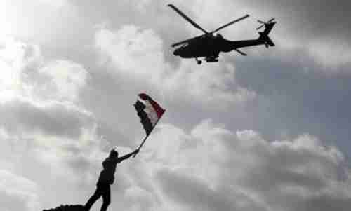 Egyptian military helicopter flying over Alexandria (Reuters)