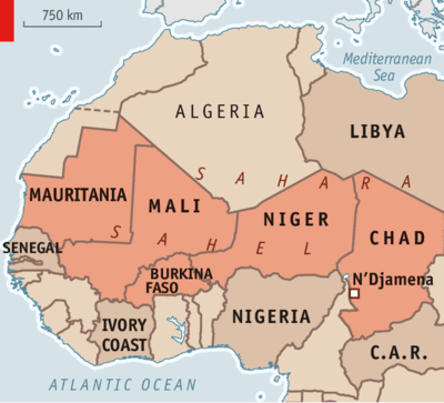Sahel region of western Africa (Economist)