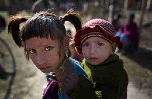 Children in Assam relief center on Thursday (AP)