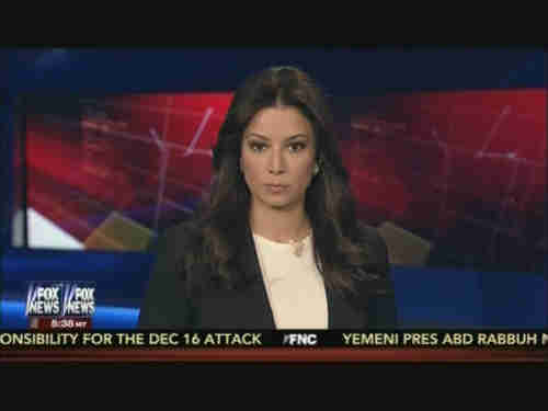 Fox News anchor Julie Banderas reading apology statement
