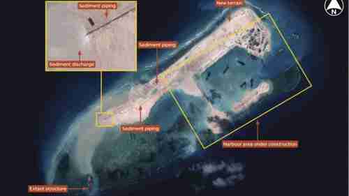 Satellite picture of China's man-made island, November 2014 (Janes)