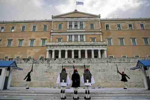 The Hellenic Parliament building, where a decree was adopted to confiscate cash reserves of Greece's public institutions