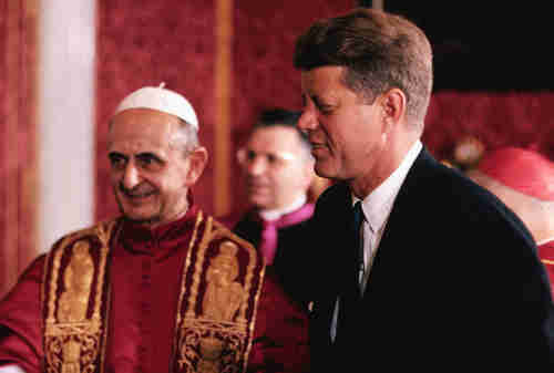 John F. Kennedy with Pope Paul VI in 1963