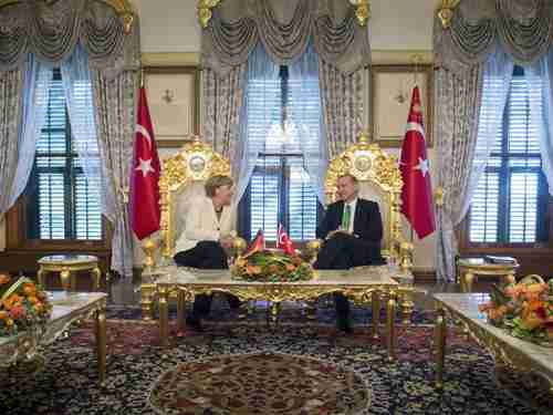 Merkel and Erdogan in Istanbul on Sunday (Getty)