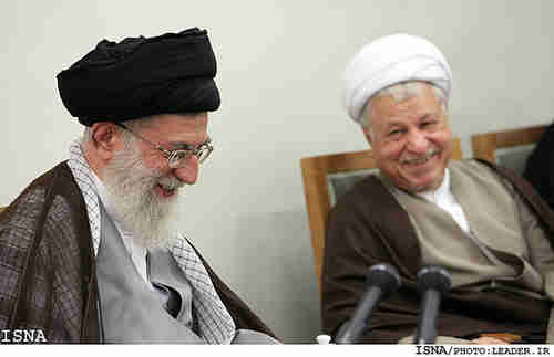 Ayatollah Seyed Ali Khamenei (L) and Hashemi Rafsanjani