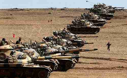 Turkey's military on the border with Syria in 2015
