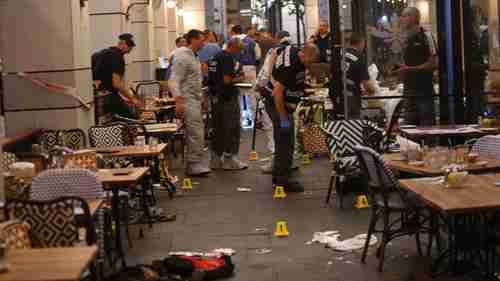 Police at scene of Wednesdays attack in Tel Aviv (Haaretz)