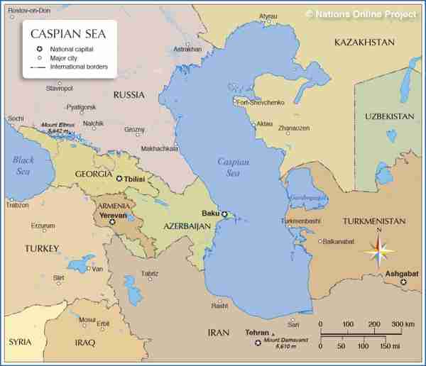 Map of Caspian Sea