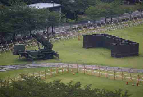 A Patriot Advanced Capability-3 (PAC-3) missile battery at the Defense Ministry in Tokyo.