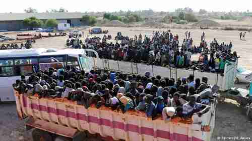 Migrants from Libya's port of Sabratha are transported to detention centers by Italy's deal with warlords (Reuters)