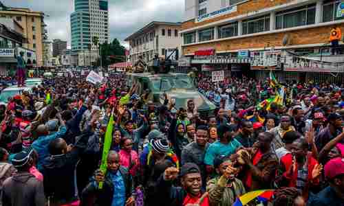 Anti-Mugabe protests in Harare Zimbabwe on Saturday
