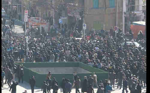 Anti-government demonstrations in Mashad, Iran, on Thursday (AP)