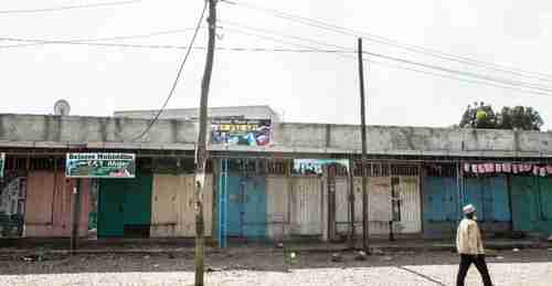 Deserted streets in Ethiopia's capital city Addis Ababa, as businesses closed after strike called by Oromo activists (AFP)