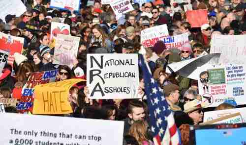 High-school students and their families in Washington on Saturday for the 'March for our Lives' (ZeroHedge)