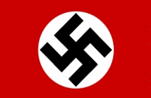 German flag with Nazi Swastika adopted by Hitler