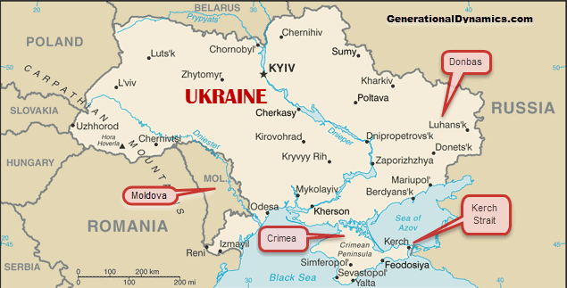 Ukraine.  In 2014, Russia invaded and occupied Donbas, and invaded and annexed Crimea.  In 2018, Russia completed a bridge over the Kerch Strait, controlling access to the Sea of Azov.  Putin may next be planning to invade the seaports Mariupol and Berdyansk, in order to create a land bridge from Russia to Crimea