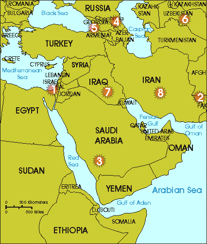 Major Mideast hotspots