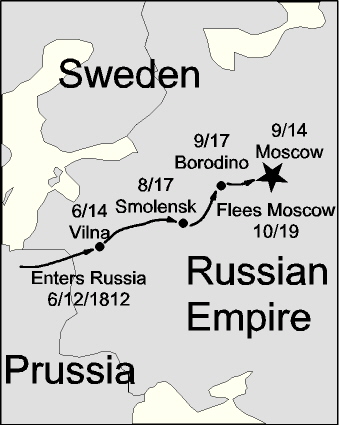  Stages in Napoleon's invasion of Russia in 1812<a href=
