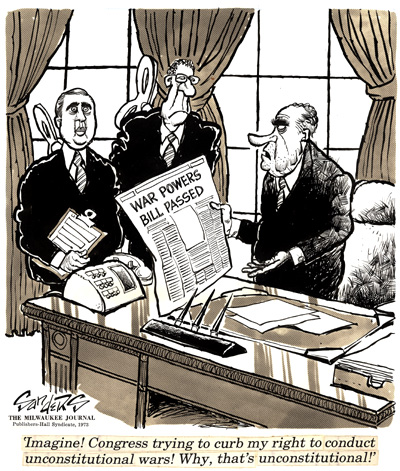 Left: Newspaper cartoon mocking President Nixon, 1970s; Right: Flyer mocking Donald Rumsfeld's reward program