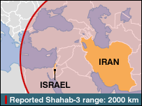Iran's new missle can reach past Israel into Egypt, and past Turkey into southeastern Europe <font size=-2>(Source: BBC)</font>