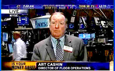 Art Cashin, on floor of NY Stock exchange. <font face=Arial size=-2>(Source: CNBC)</font>
