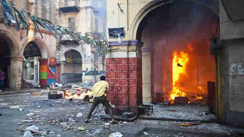 Downtown Cairo on Friday (AFP)