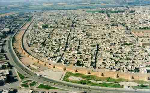 Undated photo showing the fortified wall surrounding Raqqa's Old City