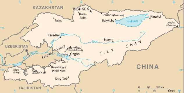 Kyrgyzstan, which has disputed borders with both Uzbekistan in the Fergana Valley, and with Tajikistan in the Isfara Valley