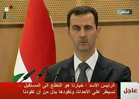 Bashar al-Assad gives speech on Monday