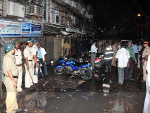 Police at Opera House bombing site in Mumbai
