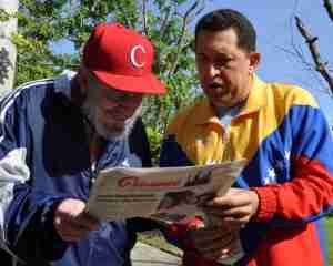 Hugo Chavez with Fidel Castro