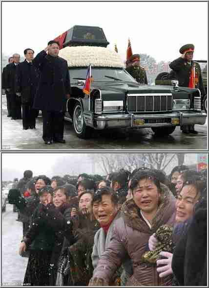 North Koreans weep and wail at the funeral of Kim Jung-il
