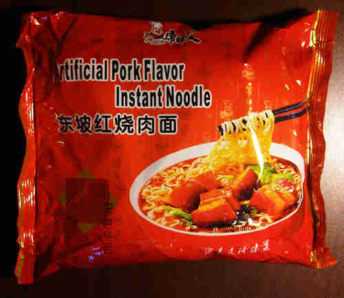 Master Kang Artificial Pork Flavor Instant Noodles are caught in the crossfire between China and Japan