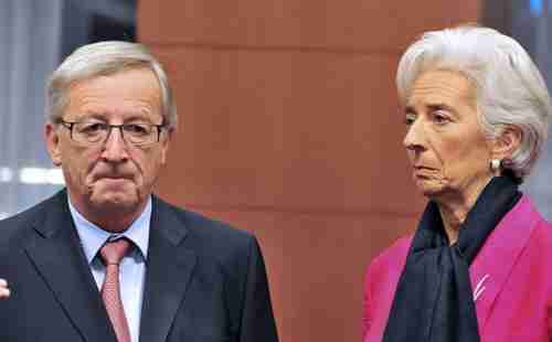 Jean-Claude Juncker and Christine Lagarde on Tuesday