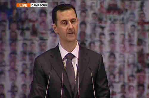 Bashar al-Assad on TV on Sunday