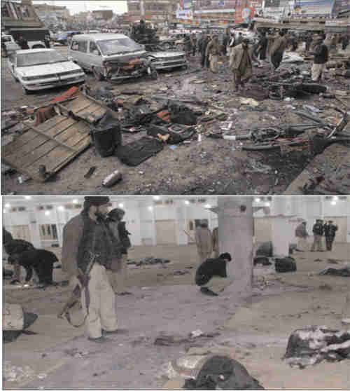 Two suicide bombing sites on Thursday